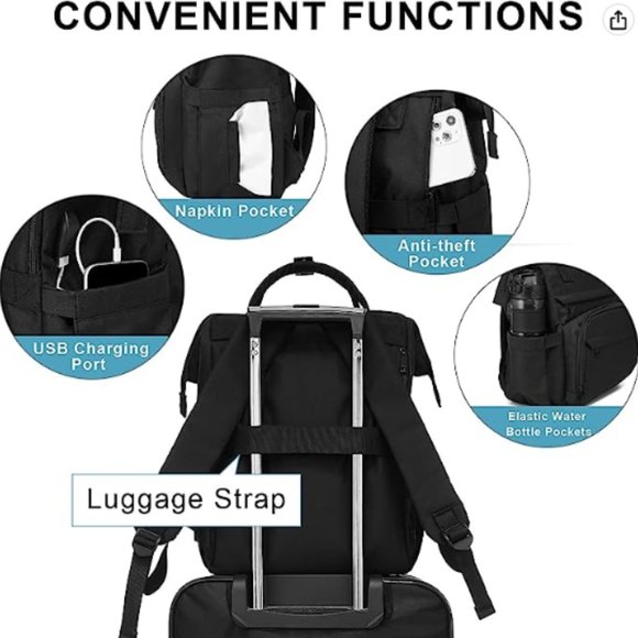LOVEVOOK Laptop Backpack for Women 15.6 Inch Travel School College Backpack Nurs main image 4